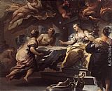 Luca Giordano Canvas Paintings - Psyche Served by Invisible Spirits